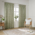 Nature Bella Floral Lined Pencil Pleat Curtains Sage - image 2
