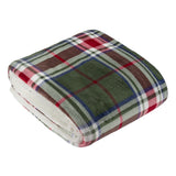 Nature Braemar Sherpa Tartan Fleece Throw Berry/Pine 140 x 180cm - image 2