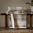 Nature Braemar Sherpa Tartan Fleece Throw Green/Natural 140 x 180cm - image 1