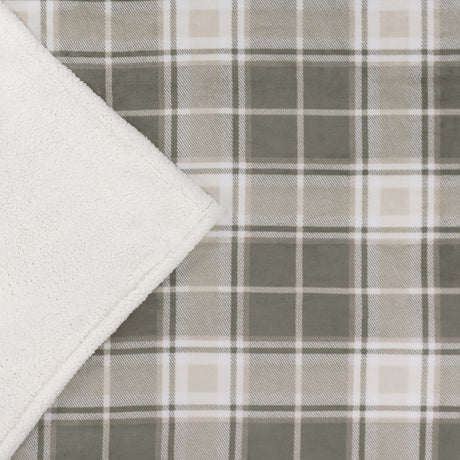 Nature Braemar Sherpa Tartan Fleece Throw Green/Natural 140 x 180cm - image 6