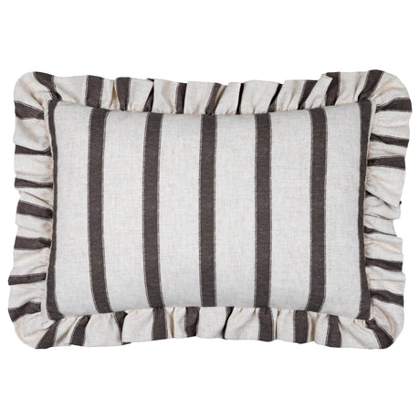Nature Connie Striped Ruffle Cushion Cover Chocolate 35 x 50cm - image 2