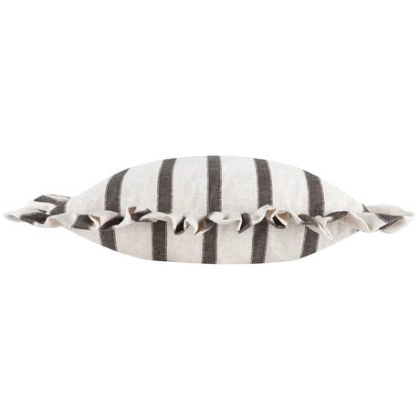 Nature Connie Striped Ruffle Cushion Cover Chocolate 35 x 50cm - image 3
