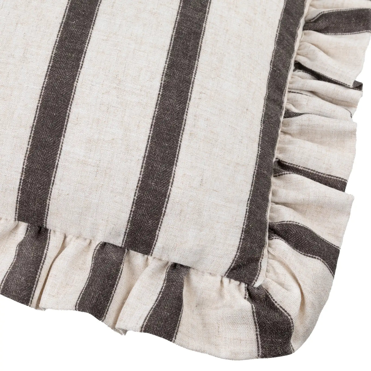 Nature Connie Striped Ruffle Cushion Cover Chocolate 35 x 50cm - image 4
