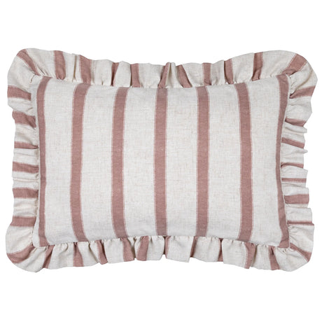Nature Connie Striped Ruffle Cushion Cover Clay Pink 35 x 50cm - image 2