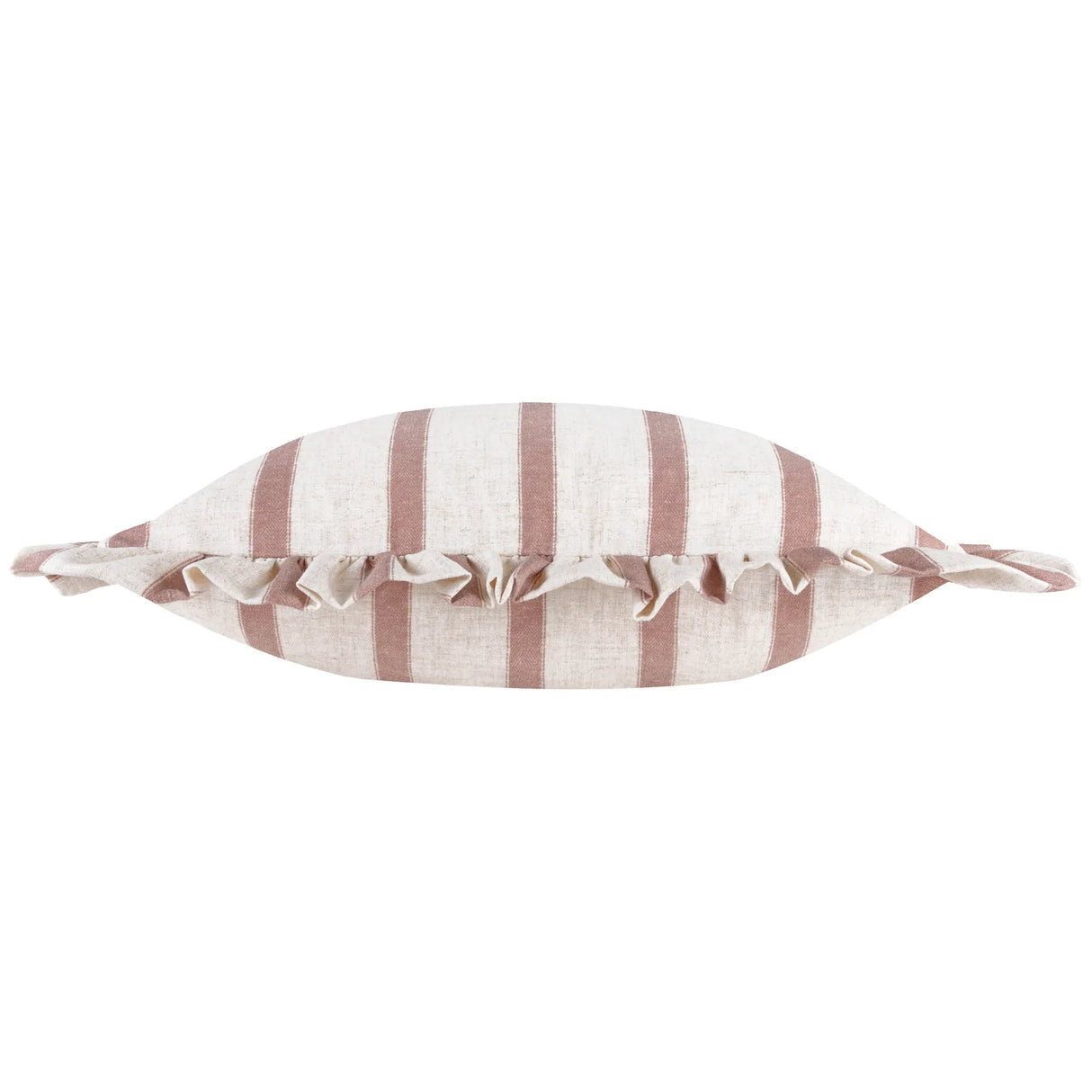 Nature Connie Striped Ruffle Cushion Cover Clay Pink 35 x 50cm - image 3
