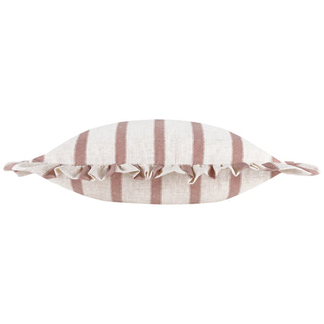 Nature Connie Striped Ruffle Cushion Cover Clay Pink 35 x 50cm - image 3