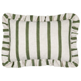 Nature Connie Striped Ruffle Cushion Cover Moss 35 x 50cm - image 2