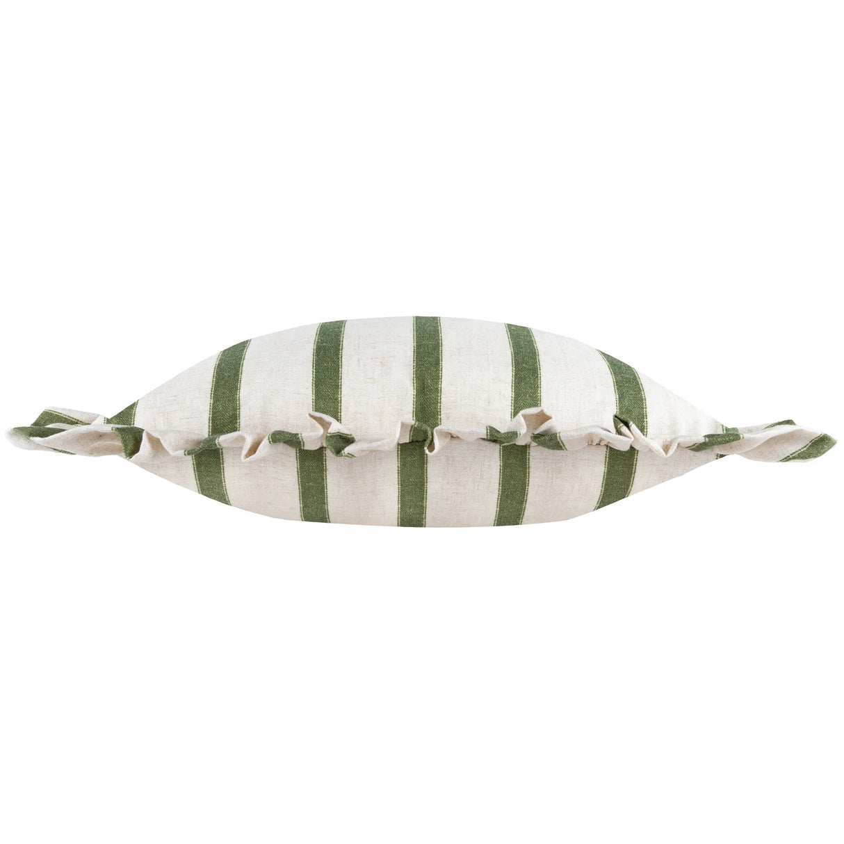 Nature Connie Striped Ruffle Cushion Cover Moss 35 x 50cm - image 3