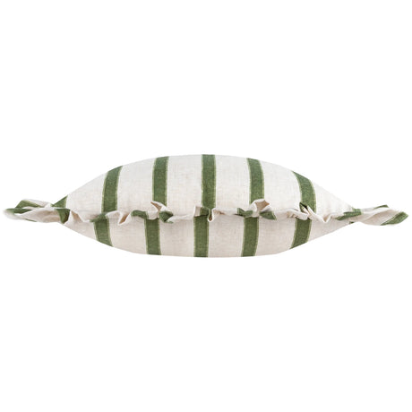 Nature Connie Striped Ruffle Cushion Cover Moss 35 x 50cm - image 3