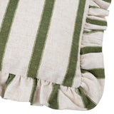 Nature Connie Striped Ruffle Cushion Cover Moss 35 x 50cm - image 4