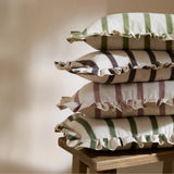Nature Connie Striped Ruffle Cushion Cover Moss 35 x 50cm - image 5