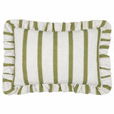 Nature Connie Striped Ruffle Cushion Cover Olive 35 x 50cm - image 2