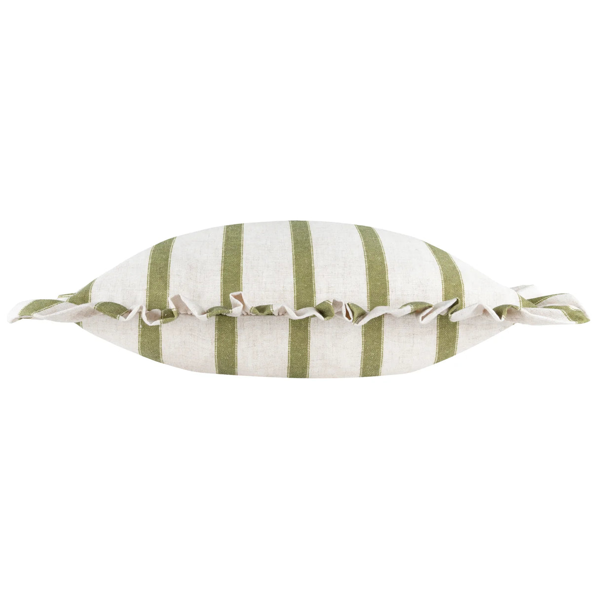 Nature Connie Striped Ruffle Cushion Cover Olive 35 x 50cm - image 3