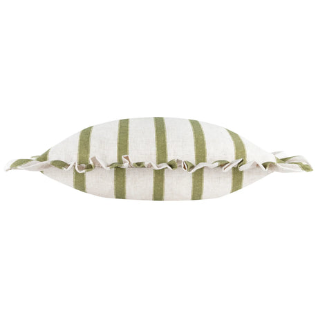 Nature Connie Striped Ruffle Cushion Cover Olive 35 x 50cm - image 3