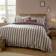 Nature Connie Striped Ruffle Duvet Cover Set Chocolate - image 2