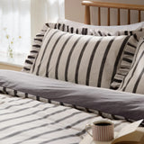 Nature Connie Striped Ruffle Duvet Cover Set Chocolate - image 3