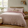 Nature Connie Striped Ruffle Duvet Cover Set Clay Pink - image 2