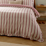Nature Connie Striped Ruffle Duvet Cover Set Clay Pink - image 4