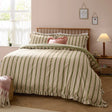 Nature Connie Striped Ruffle Duvet Cover Set Olive - image 2