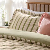 Nature Connie Striped Ruffle Duvet Cover Set Olive - image 3