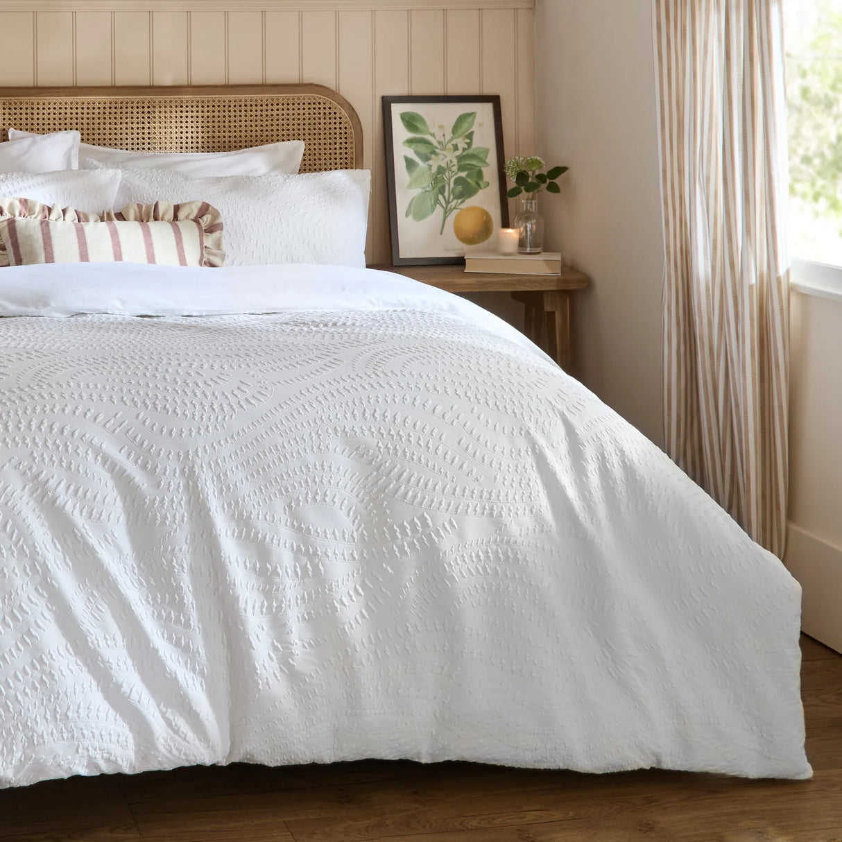 Nature Georgia Heat Pressed Duvet Cover Set White - image 5