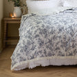 Nature Hermione Ruffled Cotton Bedspread Ivory Blue - image 2