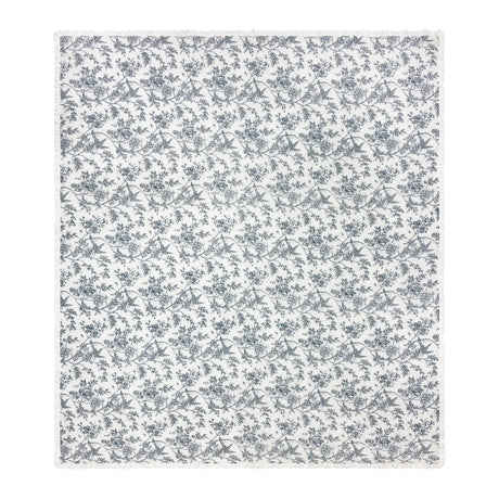 Nature Hermione Ruffled Cotton Bedspread Ivory Blue - image 4