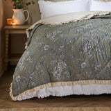 Nature Hermione Ruffled Cotton Bedspread Moss - image 2