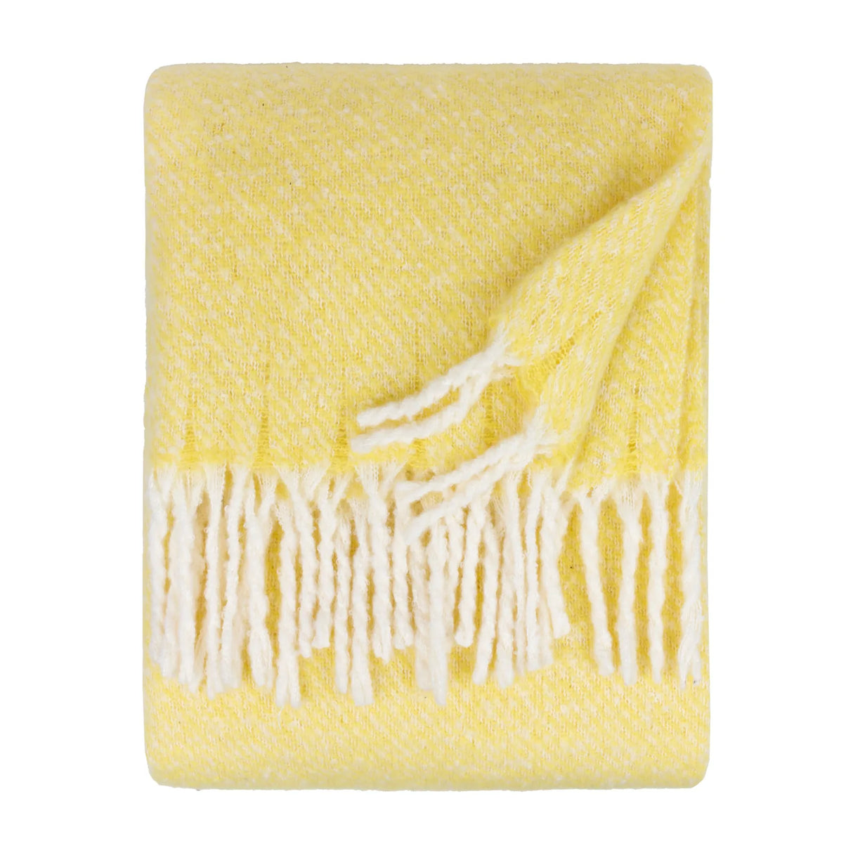 Nature Isla Woven Tasselled Throw Butter Yellow 130 x 180cm - image 3