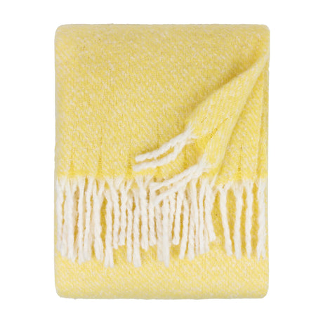 Nature Isla Woven Tasselled Throw Butter Yellow 130 x 180cm - image 3