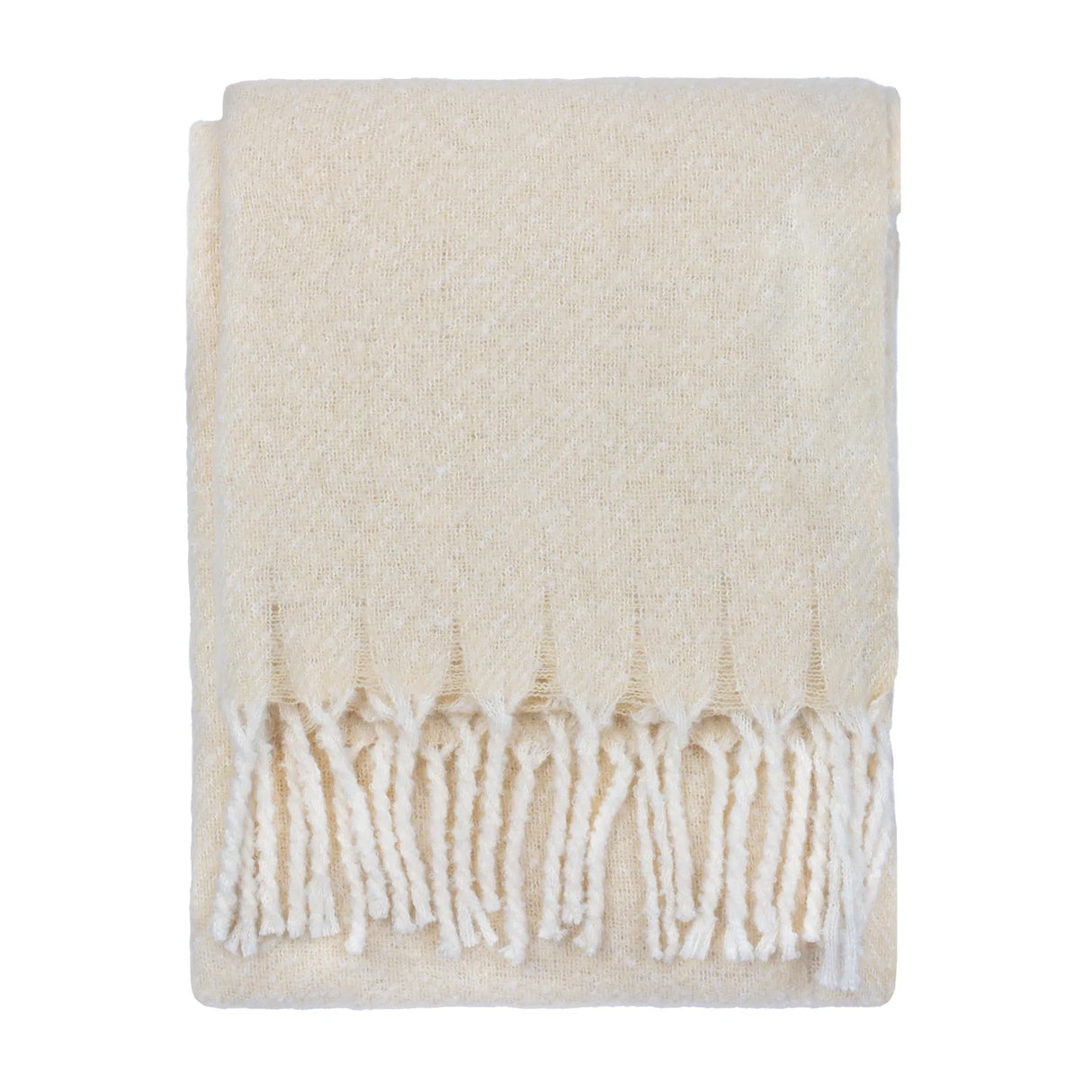 Nature Isla Woven Tasselled Throw Cream 130 x 180cm - image 2