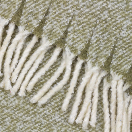 Nature Isla Woven Tasselled Throw Green 130 x 180cm - image 4