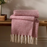 Nature Isla Woven Tasselled Throw Pink/Heather 130 x 180cm - image 1