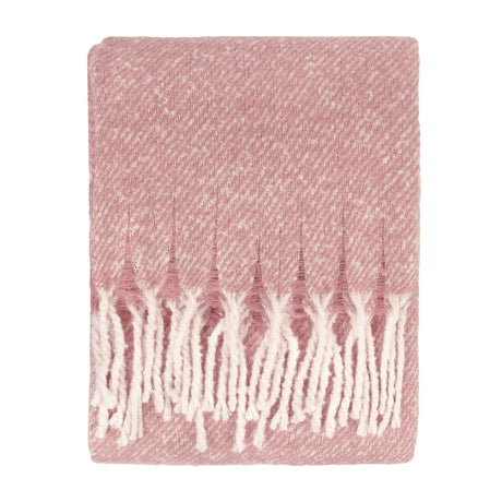 Nature Isla Woven Tasselled Throw Pink/Heather 130 x 180cm - image 2