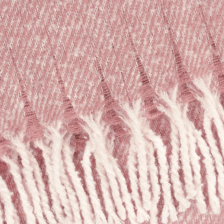 Nature Isla Woven Tasselled Throw Pink/Heather 130 x 180cm - image 4