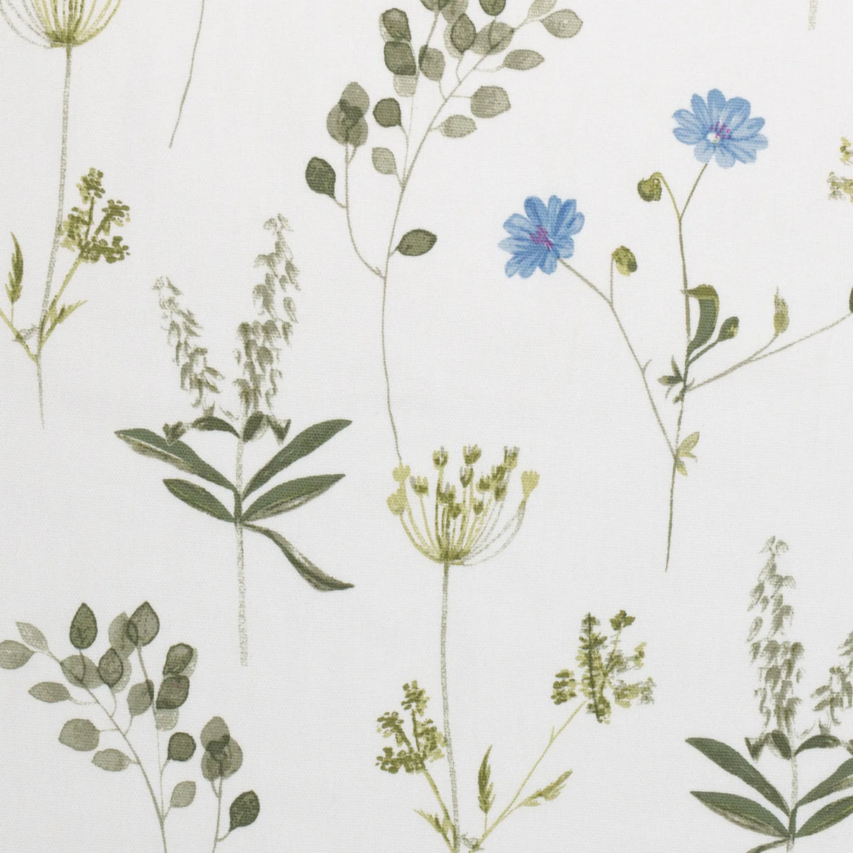 Nature Meadow 100% Cotton Lined Eyelet Curtains White/Cornflower - image 7