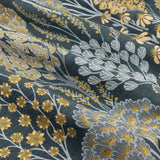 Nature Ophelia Fully Lined Floral Jacquard Eyelet Curtains Blue/Saffron - image 6