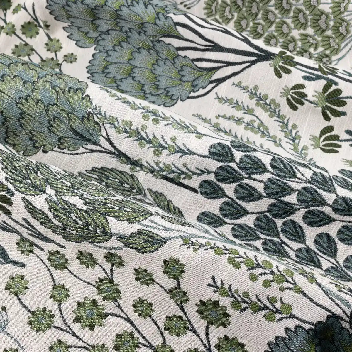 Nature Ophelia Fully Lined Floral Jacquard Eyelet Curtains Thyme/Mineral - image 6