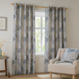 Nature Ophelia Fully Lined Floral Jacquard Eyelet Curtains Wedgewood - image 2