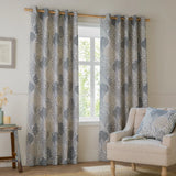 Nature Ophelia Fully Lined Floral Jacquard Eyelet Curtains Wedgewood - image 2