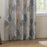 Nature Ophelia Fully Lined Floral Jacquard Eyelet Curtains Wedgewood - image 4