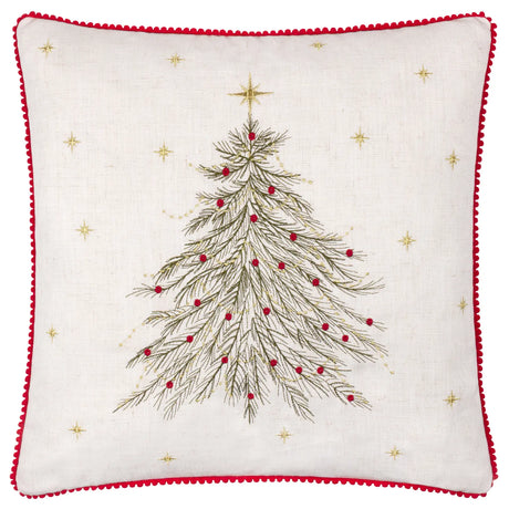 Nature Twinkling Tree Embroidered Cushion Cover Natural 45 x 45cm - image 2