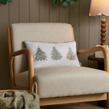 Nature Twinkling Tree Trio Embroidered Cushion Cover Green 30 x 50cm - image 1