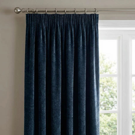 Heavy Chenille Lined Tape Top Pencil Pleat Curtains 23