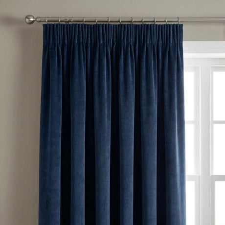 Oxford Velvet Blackout Tape Top Pencil Pleat Curtains 11