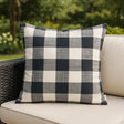 Chesil Check Outdoor Cushion Cover / Filled Cushion 20" x 20" (50cm x 50cm) - Navy