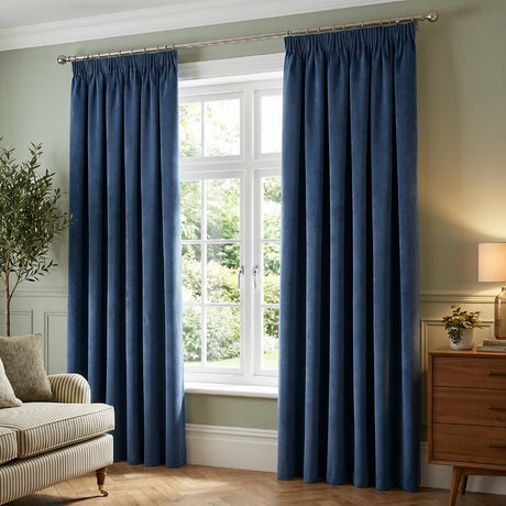 Oxford Velvet Blackout Tape Top Pencil Pleat Curtains 10