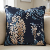 Wisteria Floral 100% Cotton Cushion Cover or Filled 43x43cm 1