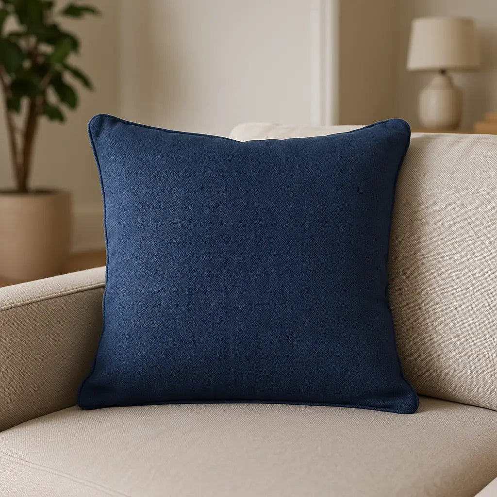 Sorbonne Cotton Cushion Cover 43cm x 43cm (17" x 17") - Navy