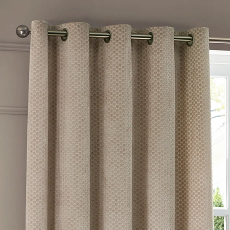 Neptune Fully Lined Velvet Eyelet Curtains Champagne - image 4